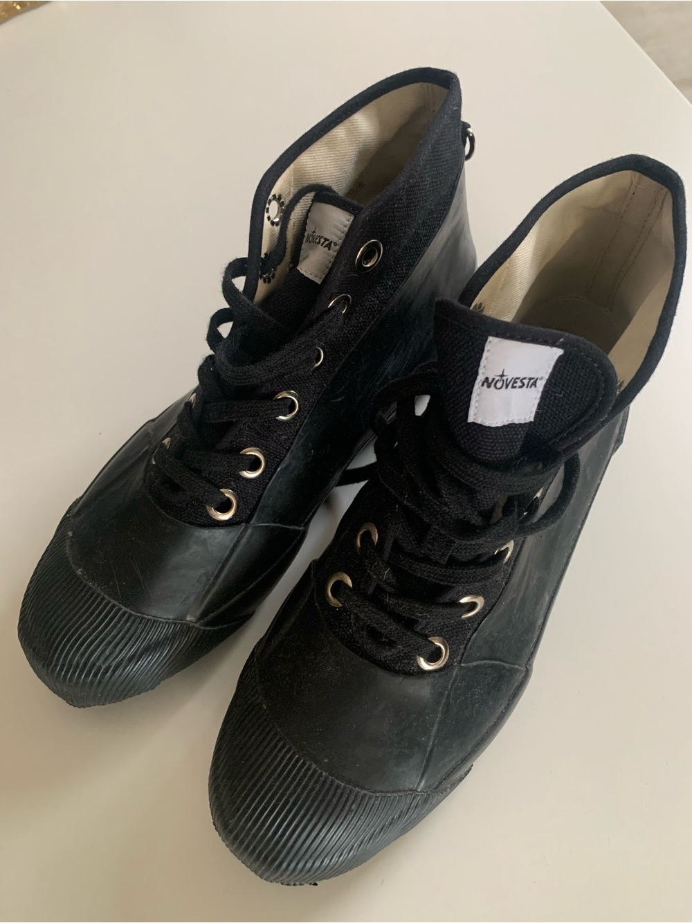 #8 Novesta Black High-Top Canvas and Rubber Sneakers